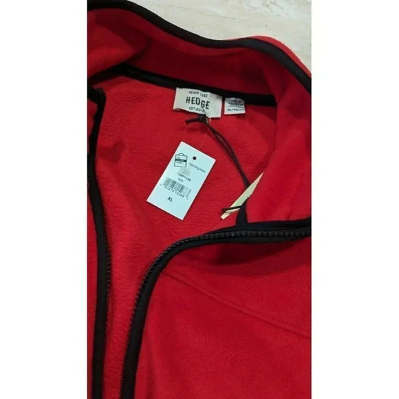 NWT Never Lose HEDGE Men's Zipper Front Fleece Jacket Red Size XL (MSRP $79) - Picture 5 of 5